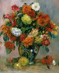 Vase med blomster, ca. 1884